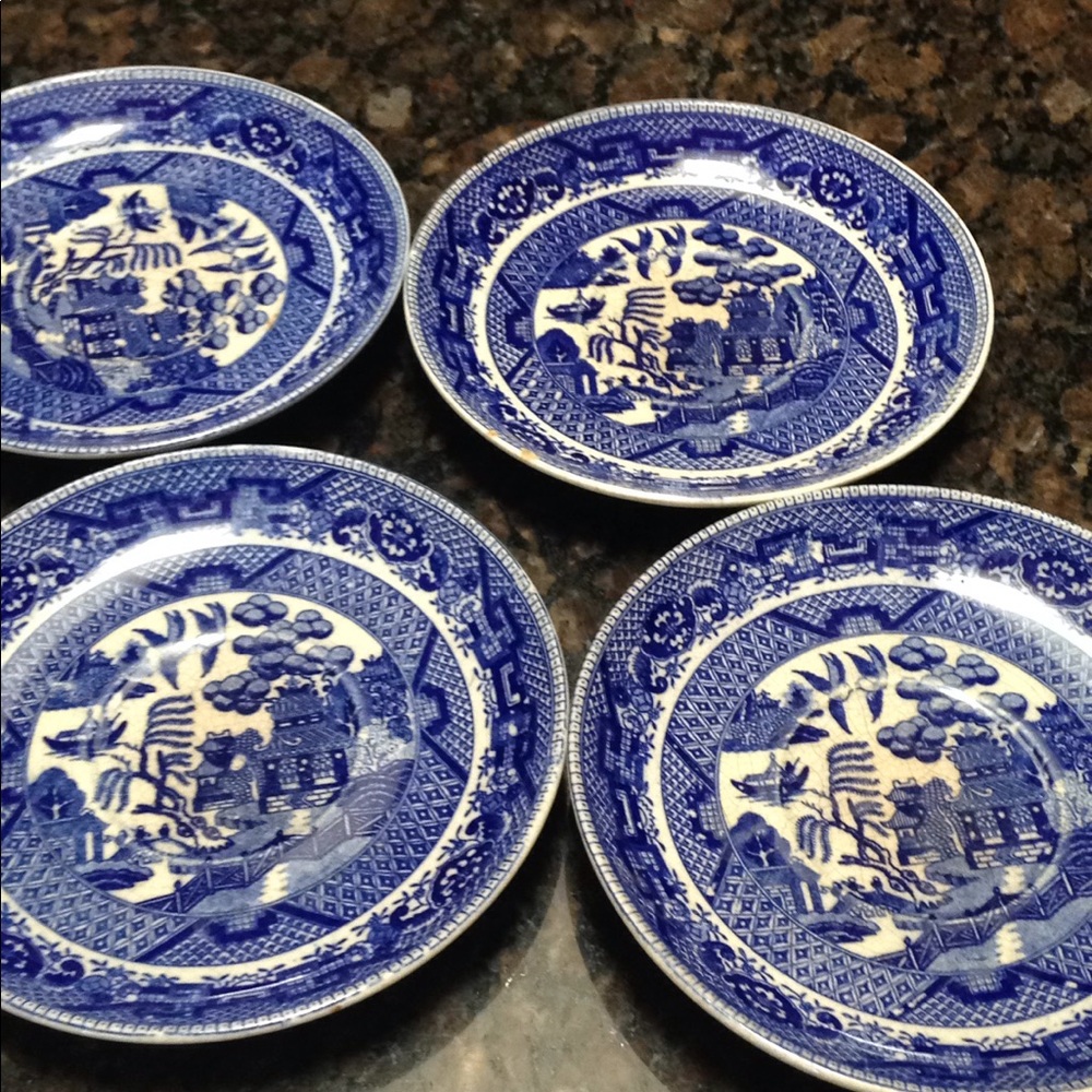 4 antique saucers, made in Japan